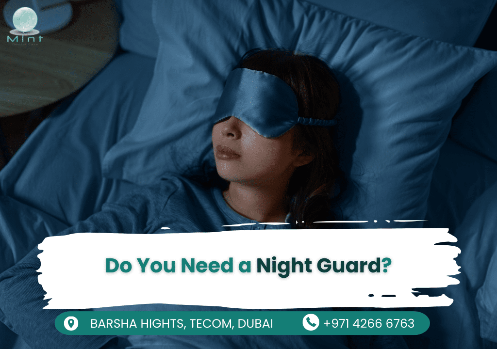 A high-quality, clear custom night guard designed to fit comfortably over teeth and prevent grinding.